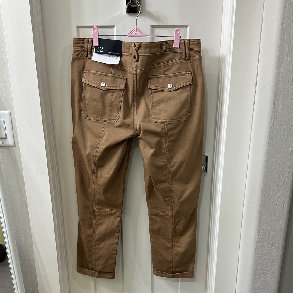 NWT White House Black Market Pret-A-Pedi Tan Cropped Pants 12 - Picture 5 of 10
